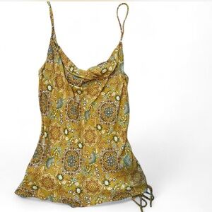 En Creme Mustard Paisley Cami Top